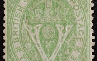 B.C. #13 Fine Mint HR 1867/71 $1 on 3d Green