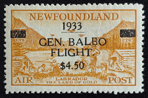Newfoundland #C18 VF Mint 1933 Balbo Airmail, Sanabria b/s