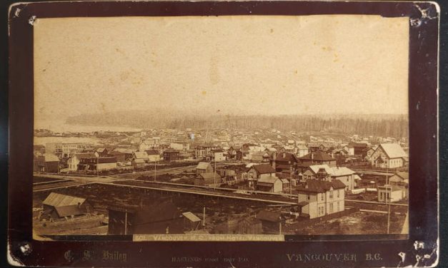 C.S. Bailey 1888/90 Vancouver, B.C. 8.5×5″ Photo w/ back imprint, ph