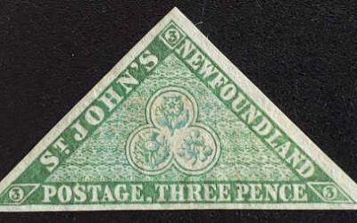 Newfoundland #3 VF Mint HR 1857 3d Triangle