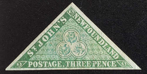 Newfoundland #3 VF Mint HR 1857 3d Triangle
