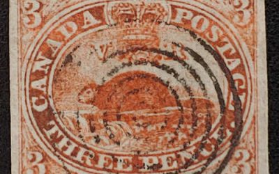 Canada #1 VF Used 1851 3d Laid Paper
