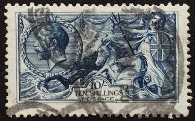 G.B. #175 Used 1913 George V 10/- Seahorse