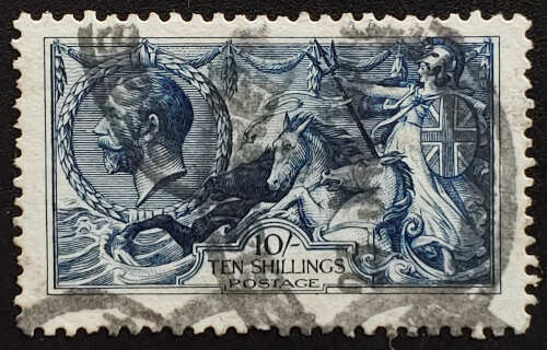 G.B. #175 Used 1913 George V 10/- Seahorse
