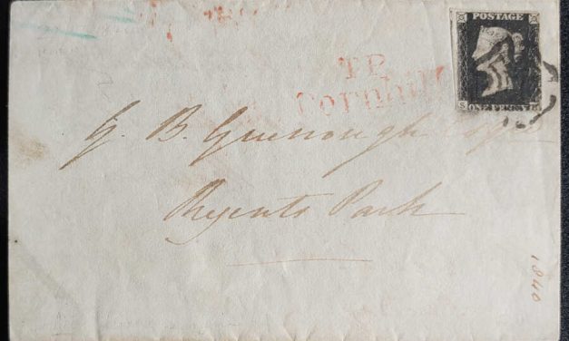 G.B. #1 22 Dec 1840 Fine Used 1d T.P. Cornhill 1d Black FLS