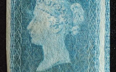 G.B. #4a Fine Mint HR 1841 2d Pale Blue Misperf