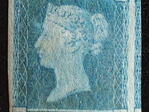 G.B. #4a Fine Mint HR 1841 2d Pale Blue Misperf
