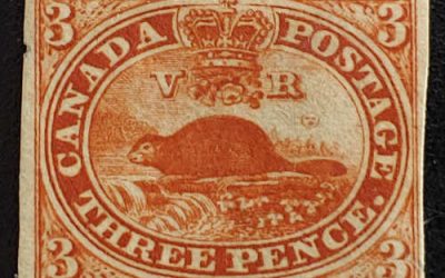 Canada #4i Fine Unused 1852 3d Beaver shade