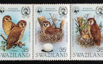 Swaziland #405 VFNH 1982 Owls WWF Strip (5)