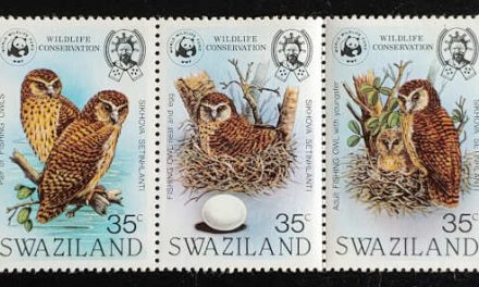 Swaziland #405 VFNH 1982 Owls WWF Strip (5)