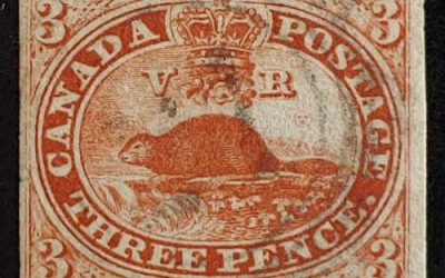 Canada #4c Fine+ Used 1852/57 3d Ribbed Paper