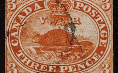 Canada #4v Fine Used 1852/57 3d Beaver, Thick Hard Paper