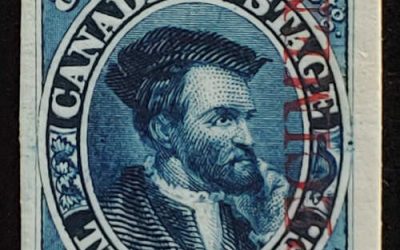Canada #7Pi VF 1854 10d Cartier Plate Proof w/ portion of next
