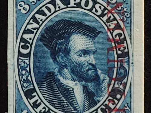 Canada #7Pi VF 1854 10d Cartier Plate Proof w/ portion of next