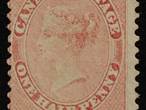 Canada #11 VG Used 1858 1/2d shade Misperf