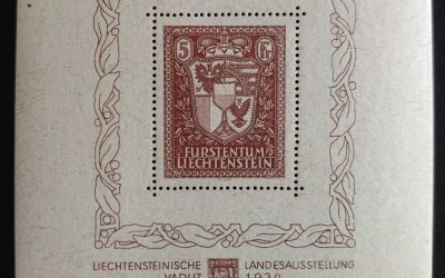Liechtenstein #115 VFNH 1934 5Fr Agricultural Exhibition S/S US$2250
