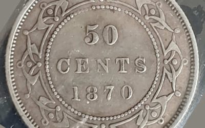 Newfoundland ICCS EF-40 1870 QV Silver 50 Cents