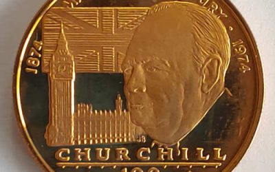 Cook Islands Proof 1974 Churchill $100 Gold, 1453 minted, .4929oz