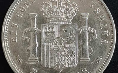 Spain XF 1885(85) MS-M Alfonso XII Silver 5 Pesetas