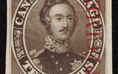 Canada #16Pi VF 1859 10c Black Brown Plate Proof
