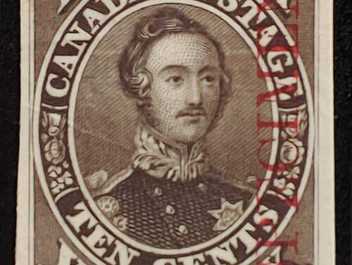 Canada #16Pi VF 1859 10c Black Brown Plate Proof
