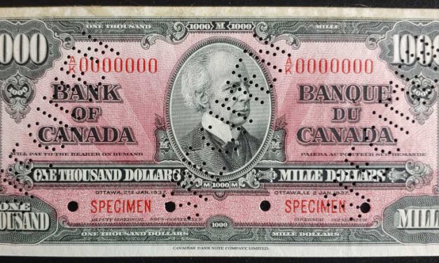 Canada #BC-28S one of only 48 known 1937 $1000 Specimen