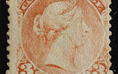 Canada #33 VG Used 1868 3c Laid Paper Large Queen