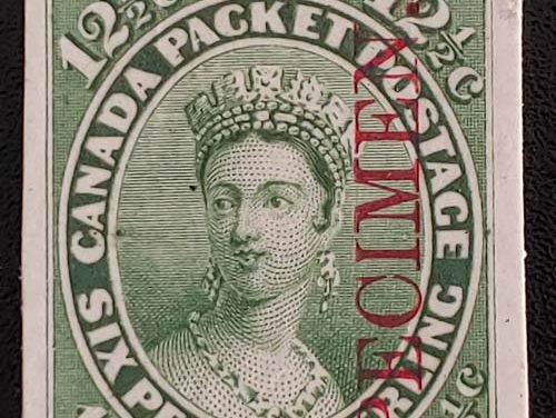 Canada #18Pi VF 1859 12.5c Specimen Plate Proof