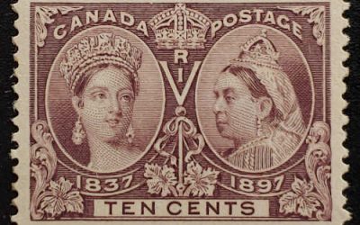Canada #57 VF Unused 1897 10c Jubilee selected for centering