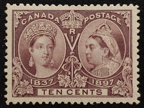 Canada #57 VF Unused 1897 10c Jubilee selected for centering