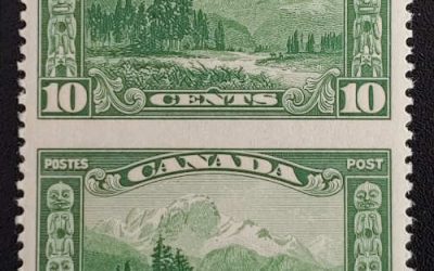 Canada #155c VF one Never Hinged 1928 10c Perf by Imperf Pair