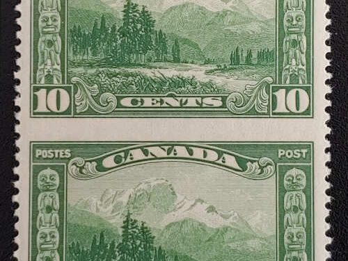 Canada #155c VF one Never Hinged 1928 10c Perf by Imperf Pair