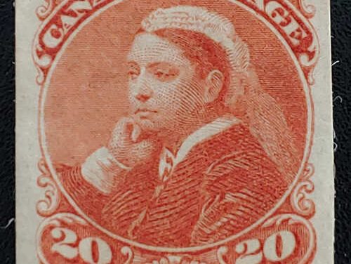 Canada #46a VF+ Mint HR 1893 20c Imperf Widow Weed