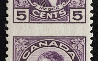 Canada #146c VFNH 1927 5c Perf by Imperf Pair, 250 issued