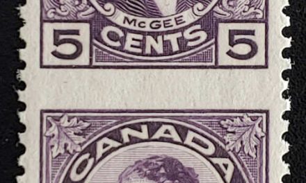 Canada #146c VFNH 1927 5c Perf by Imperf Pair, 250 issued