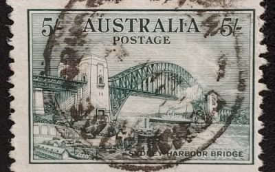 Australia #132 Fine Used 1932 5/- Sydney Harbour Bridge