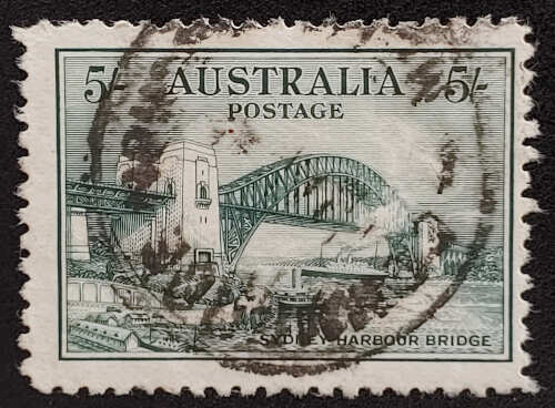 Australia #132 Fine Used 1932 5/- Sydney Harbour Bridge