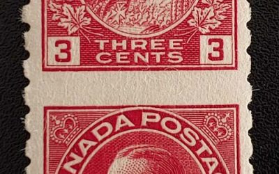 Canada #130a Fine+ Mint HR 3c Perf by Imperf Pair