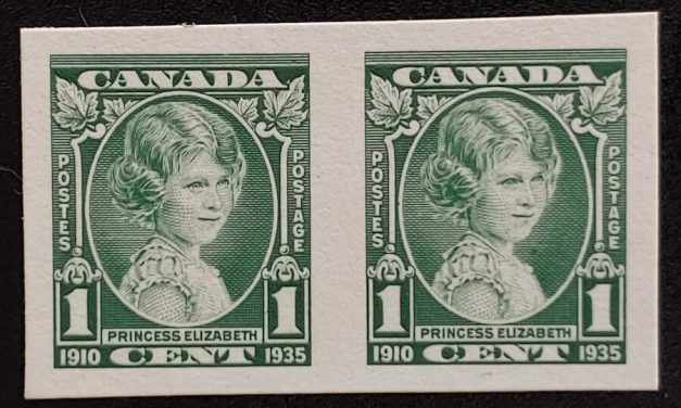 Canada #211P VF 1935 1c Princess Elizabeth Plate Proof Pair