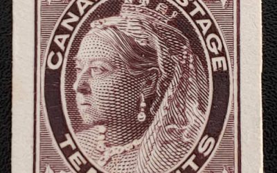Canada #73P VF 1897 10c QV Leaf Plate Proof, 235 issued