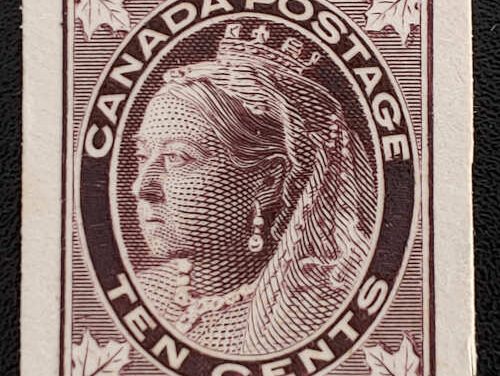 Canada #73P VF 1897 10c QV Leaf Plate Proof, 235 issued