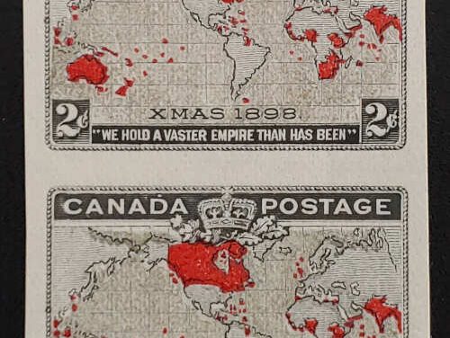 Canada #85a VF Unused 1898 2c Map Imperforate Pair