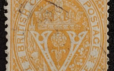 B.C. #11 Fine Used 1867/1871 25c on 3d Orange