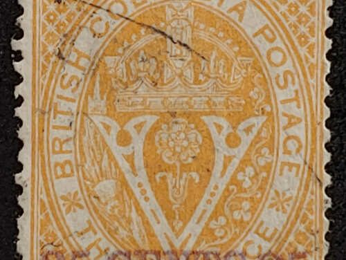 B.C. #11 Fine Used 1867/1871 25c on 3d Orange