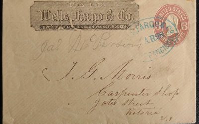 Wells Fargo #U59 28 Mar 1865 San Francisco/ Victoria Cover, reduced