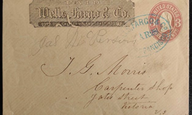 Wells Fargo #U59 28 Mar 1865 San Francisco/ Victoria Cover, reduced