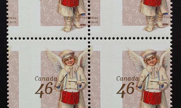 Canada #1815 Mover Hinged 1999 46c Dramatic Misperf Block