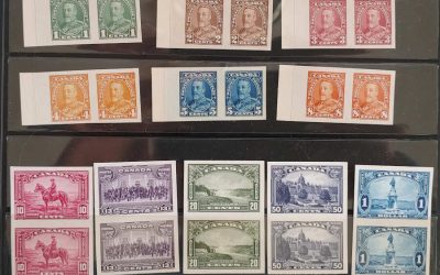 Canada #217P-227P VF 1935 George V Plate Proof Pairs Set