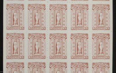 British Columbia #BCL61 VFNH 1971/80 $5 Plate Sheet (25)