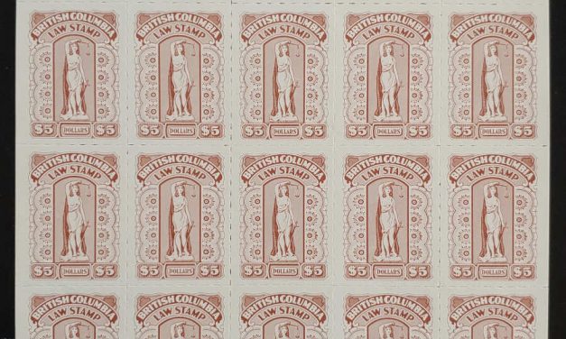 British Columbia #BCL61 VFNH 1971/80 $5 Plate Sheet (25)